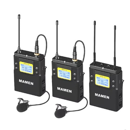 Mamen WMIC-01 Professional UHF Wireless Microphone1x Receiver 2x Transmitter