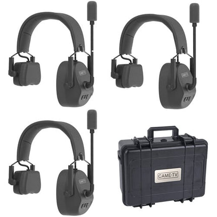 CAME-TV Kuminik8 Full-Duplex Wireless DECT Intercom System With 3 Single-Ear Headsets
