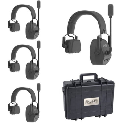 CAME-TV Kuminik8 Full-Duplex Wireless DECT Intercom System With 4 Single-Ear Headsets