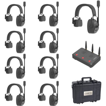 CAME-TV Kuminik8 Full-Duplex Wireless DECT Intercom System With 9 Single-Ear Headsets