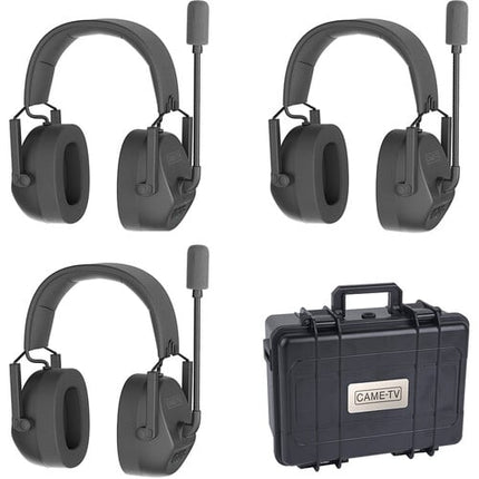 CAME-TV Kuminik8 Full-Duplex Wireless DECT Intercom System With 3 Dual-Ear Headsets