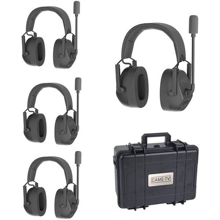CAME-TV Kuminik8 Full-Duplex Wireless DECT Intercom System With 4 Dual-Ear Headsets