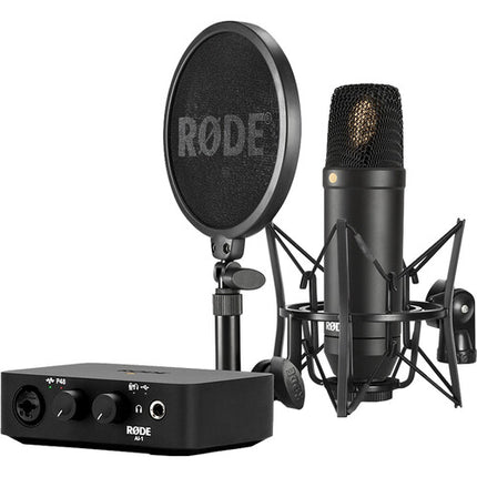 Rode Complete Studio Kit with AI-1 Audio Interface- NT1 Microphone- SM6 Shockmount- and XLR Cable