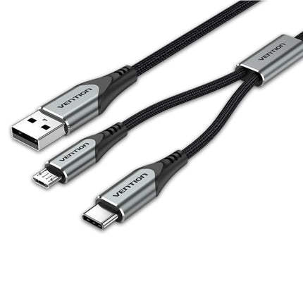 Vention USB 2.0 A Male to USB-C Micro B Male Y-Splitter Cable