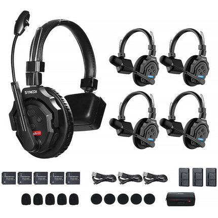 Synco X-Talk X5 Wireless Intercom System with 5 Single-Ear Headsets