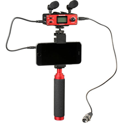 Saramonic SmartMixer - Audio Mixer-Adapter Kit for iOS-Android with Mics- Device Holder- and Grip