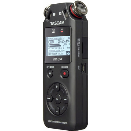 Tascam DR-05X 2-Input - 2-Track Portable Audio Recorder with Onboard Stereo Microphone (Black)