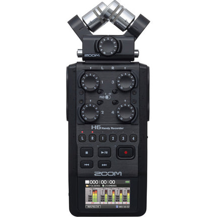 Zoom H6 All Black 6-Input - 6-Track Portable Handy Recorder with Single Mic Capsule (Black)