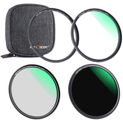K&F Concept Magnetic UV- Circular Polarizer ND1000 Filter Kit with Case (67mm)