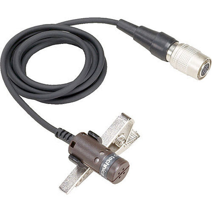 Audio-Technica AT829cW Cardioid Lavalier Condenser Microphone (Black- Locking 4-Pin Hirose Connector)
