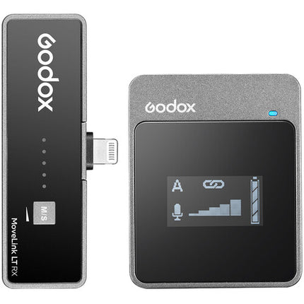 Godox MoveLink LT1 Compact Digital Wireless Microphone System for Smartphones Tablets with Lightning (2.4 GHz)