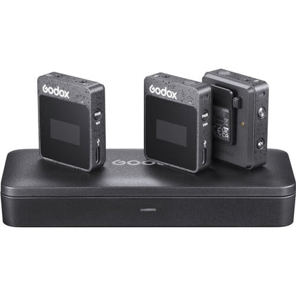 Godox MoveLink II M2 Compact 2-Person Wireless Microphone System for Cameras Smartphones with 3.5mm (2.4 GHz- Black)