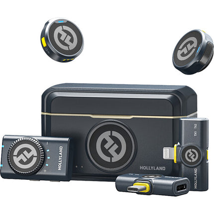 Hollyland LARK M2 DUO 2-Person Wireless Combo Microphone System (2.4 GHz- Shine Charcoal)
