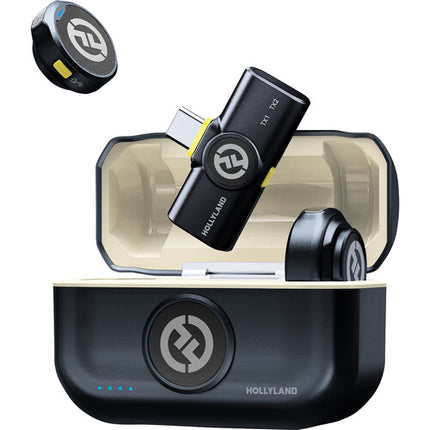 Hollyland LARK M2 DUO 2-Person Wireless Microphone System with USB-C Connector (2.4 GHz- Shine Charcoal)