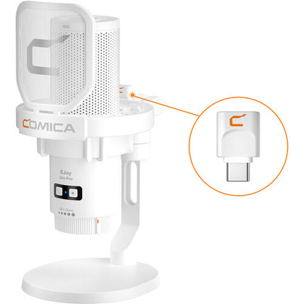 Comica Audio EJoy Uni Pro D RGB Cardioid Condenser Wireless USB-C Microphone with Desktop Stand