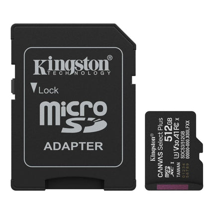 Kingston Canvas Select Plus MicroSD Memory Card - 512GB - 150MB/S - SDCS3 - Black