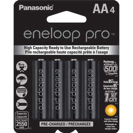 Panasonic eneloop pro AA Rechargeable NiMH Batteries (1.2V- 2550mAh- 4-Pack)