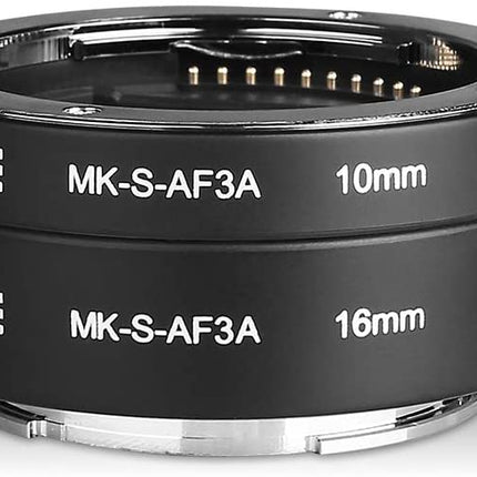 MEIKE MK-S-AF3A Metal Auto Focus Macro Extension Tube Adapter Ring (10mm+16mm) for Sony Mirrorless E-Mount FE-Mount A7 NEX Camera A7 A7M2 NEX3 NEX5 NEX6 NEX7 A5000 A5100 A6000 A6300 A6500 A9 A7III