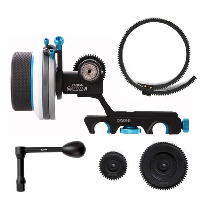 Fotga DP500III Follow Focus with A-B Hard Stops-15mm Quick Release Rod Clamp for DSLR Camera