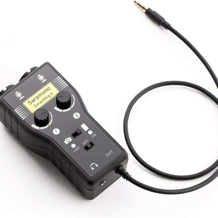 Saramonic SmartRig+ 2-Channel XLR-3.5mm Microphone Audio Mixer with Phantom Power Preamp Guitar Interface