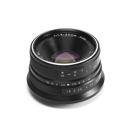 7artisans 25mm F1.8 Manual Focus Prime Fixed Lens for Olympus and Panasonic Micro Four Thirds MFT M4-3 Cameras - Black