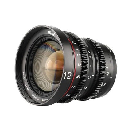 Meike MK-12mm T2.2 Large Aperture Manual Focus Prime Low Distortion Mini Cine Lens for Micro Four Thirds M43 MFT Olympus Panasonic Lumix BMPCC 4K Zcam E2