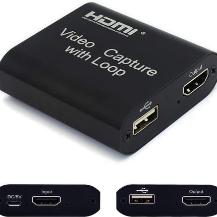 BlueAVS Audio Video Capture Card with Loop Out- HDMI to HDMI & USB 2.0 1080P