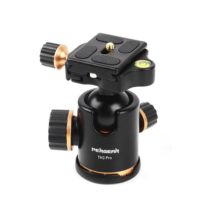 Pergear TH3 Pro DSLR Camera Tripod Ball Head- 8KG/17.6lbs Loading Capacity- 360 Degree Swivel- Metal Build Quality- Fine Tuning Damping- U-Shaped Groove Design for Easy Switching Into Vertical Mode