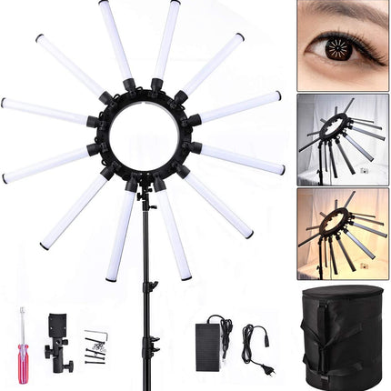 Starlight light Ring Light Photographic Lighting Dimmable 3200-5600k 12 Tubes