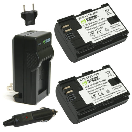 Wasabi Power Canon LP-E6- LP-E6N Replacement (2 Batteries + Charger)