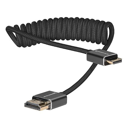 KONDOR BLUE Mini HDMI to Full HDMI Cable 12-24 Inch Braided Coiled