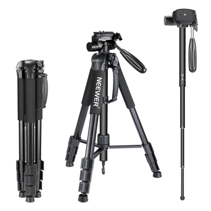 Neewer Portable 177cm Camera Tripod Monopod with 3-Way Swivel Pan Head
