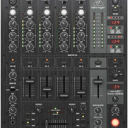 Behringer Pro Mixer DJX750 Professional 5-Channel DJ Mixer with Advanced Digital Effects and BPM Counter
