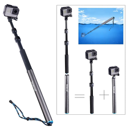 Smatree SmaPole S3C Carbon Fiber Detachable Extendable Floating Pole with Tripod Stand for GoPro Hero
