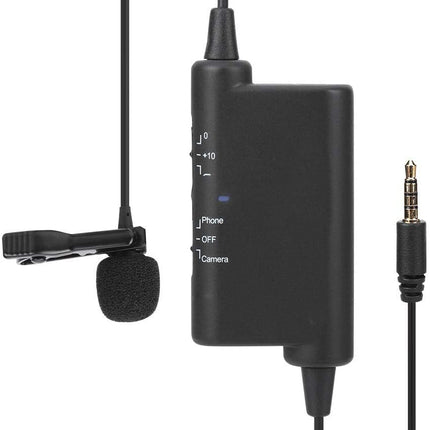 LensGo LYM-DM2 Recording Microphone- SLR Phone Recording Live Wired Microphone Interview External Collar Clip MIC