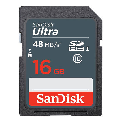SanDisk Ultra 16GB SDHC 48MB-s C10 UHS-I SD Memory Card