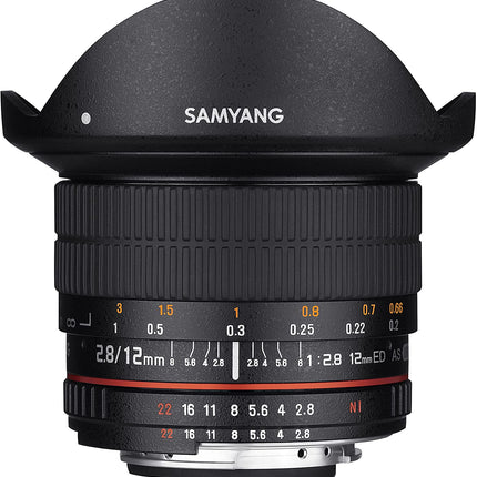 Samyang 12mm F2.8 Ultra Wide Fisheye Lens for Nikon DSLR Cameras - Full Frame Compatible