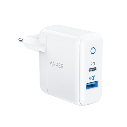 Anker A2636L21 PowerPort PD+2 Wall Charger 35W With Power IQ 2.0 Technology - White