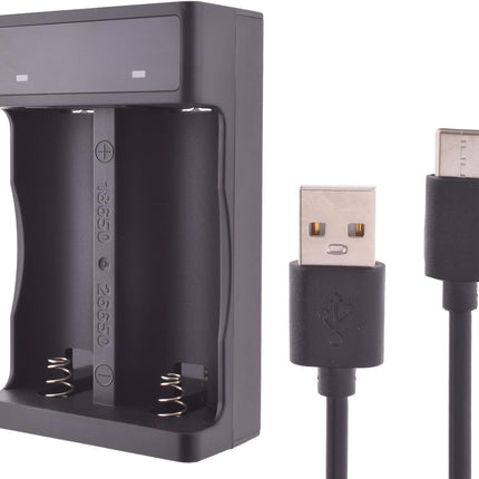 Generic M7028 Li-ion Battery Dual Charger With Type-C Cable