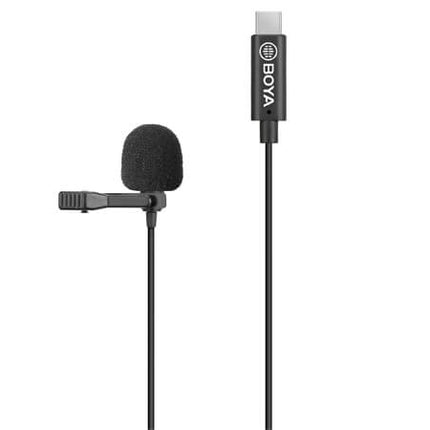 BOYA by-M3 Clip-on Omnidirectional Lavalier Microphone for USB-C Android Devices (236inch Cable Length)