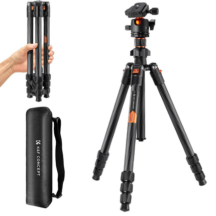 K&F Carbon Fiber 4 Section KF09123 Tripod Load Capacity 8kg O254C2 and BH-36