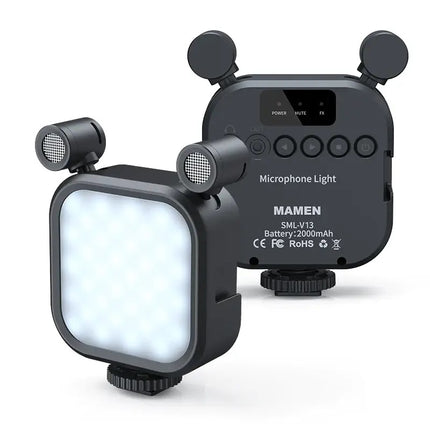 MAMEN V13 Broadcast Multi-Angle Stereo Microphone Lights