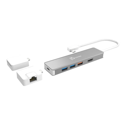 j5create JCD375 9-in-1 USB 3.1 Gen 2 Type-C Hub with Modular Mini Adapter Kit