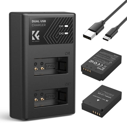 K&F Concept LPE12 Battery and Charger Set with Dual Slot Charger for Canon KF28.0029