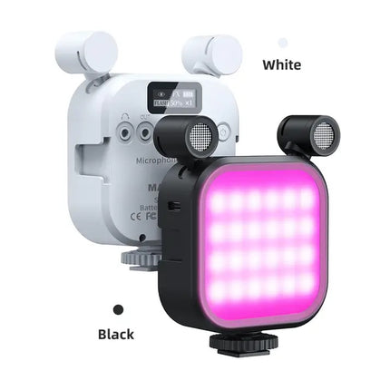 MAMEN SML-V03 Microphone RGB Light 2 in 1 On Camera Video Lights