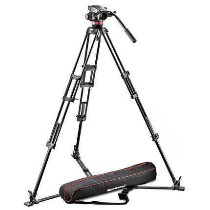 Manfrotto MVH502A546GB-1 Professional Fluid Video System with Aluminum Tripod and Ground Spreader (Black)