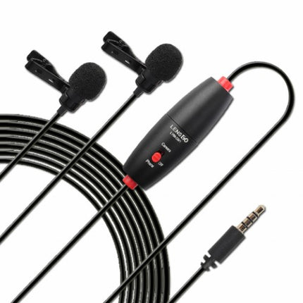 LENSGO LYM-DM1 DOUBLE DUAL OMNIDIRECTIONAL LAPEL MICROPHONE