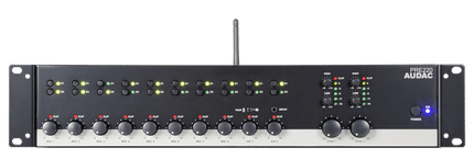 AUDAC Two Zone 10-Channel Stereo Preamplifier PRE220 Black