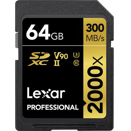 Lexar Professional 2000x UHS-II SDXC Memory Card 300MB-s