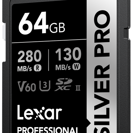 Lexar Professional SILVER PRO 64GB SDXC UHS-II Memory Card 280MBs